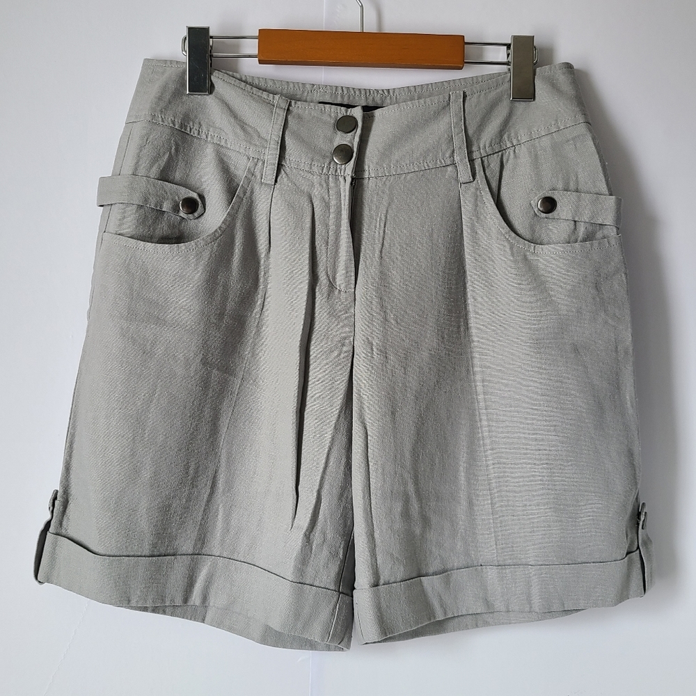 Larry Levine linen blend shorts, sz 6